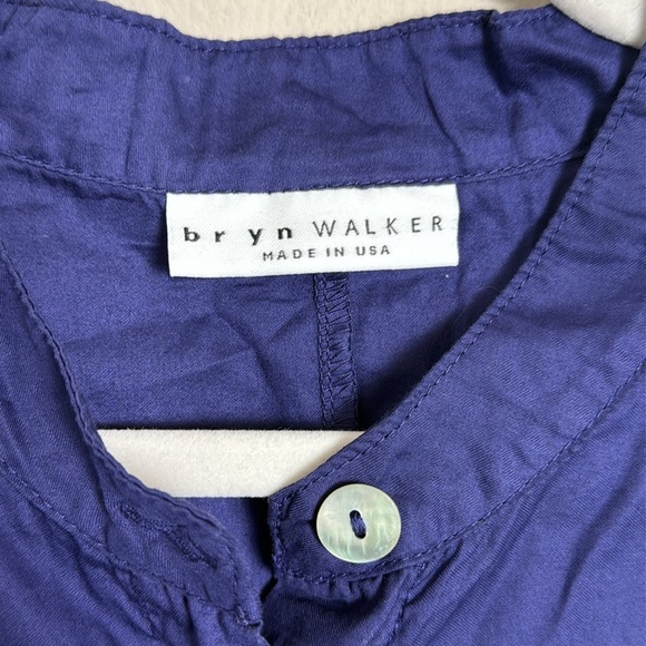 Bryn Walker Oversized Button Down Tunic Top Royal Blue Size Large - Picture 2 of 7